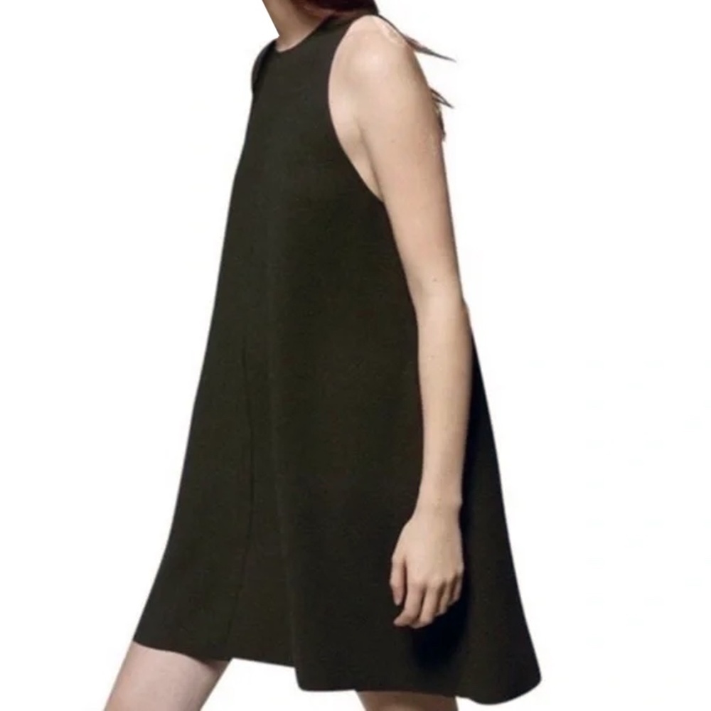 Aritzia Wilfred Free Black Dress Minimalist Tank Tunic Rayon Refined Fashion